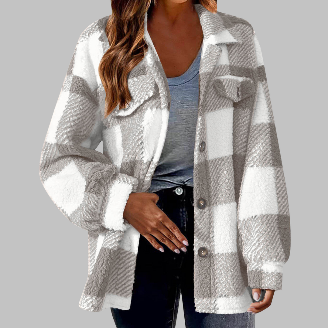 ERMI™ - Casual Plaid Button Down Long Sleeve Jacket